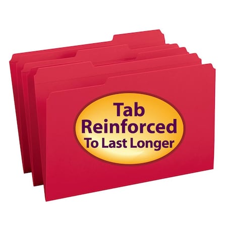 Smead Folder, File, Lgl, 1/3 Ast, Rd Pk SMD17734